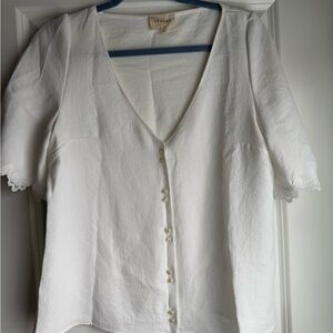 Sezane White Blouse Size 38